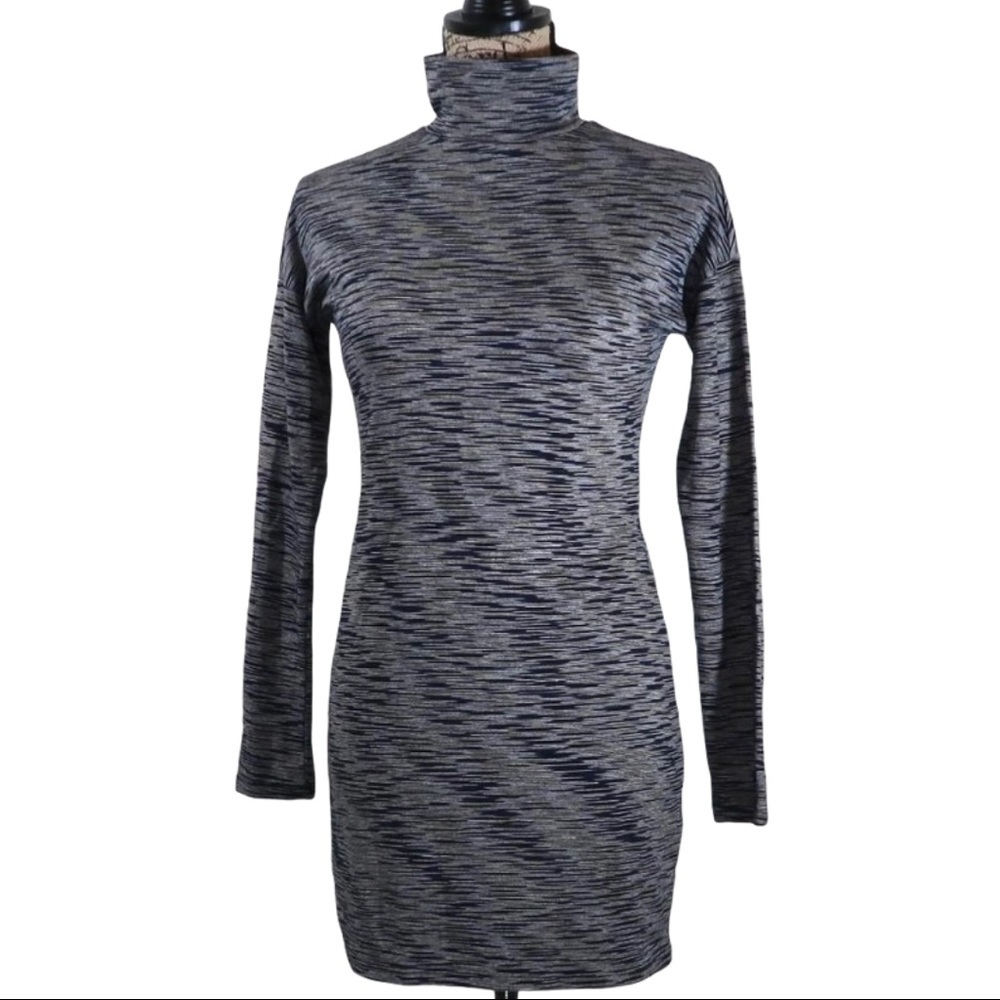 Topshop Longsleeve Space Dyed Mock Turtleneck Contour Dress 6